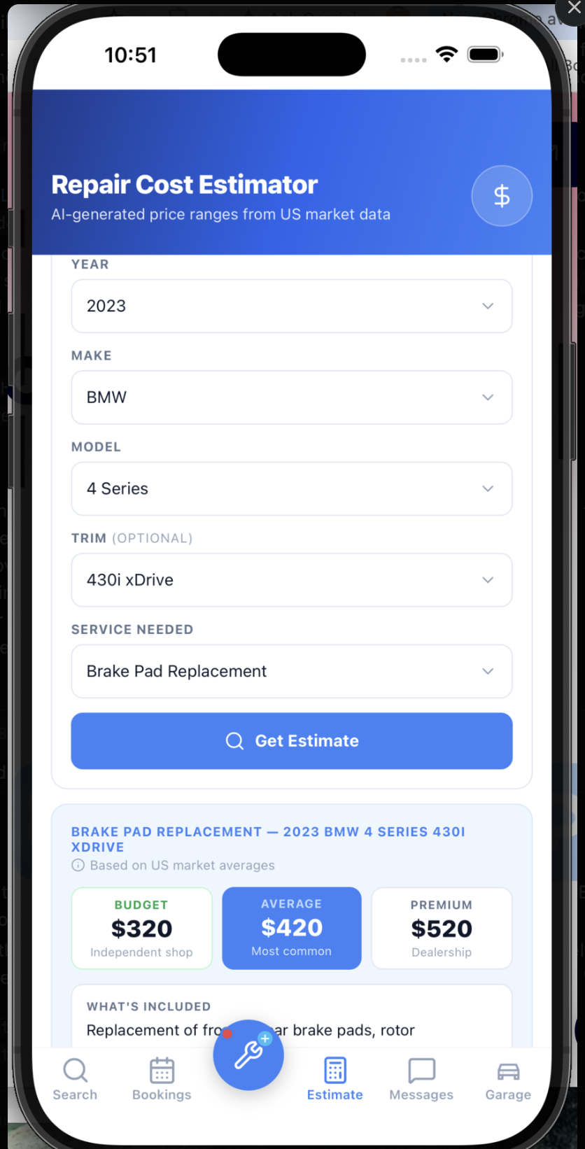 Repair estimate